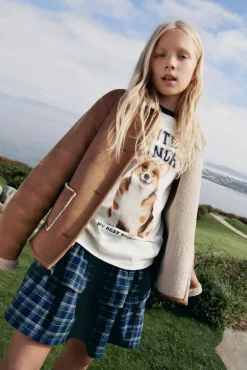 Falda de cuadros con volantes niña