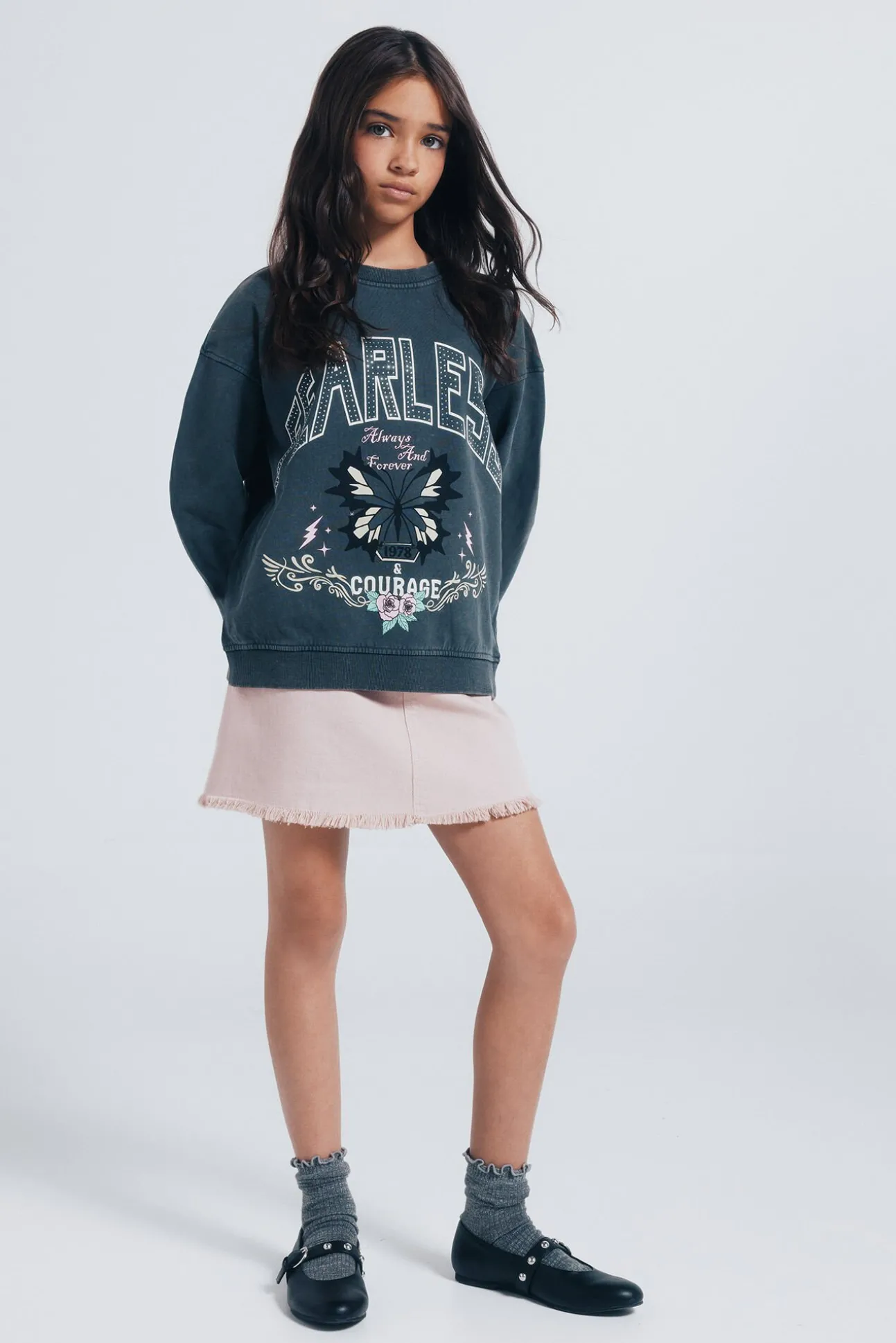 Falda desflecada niña