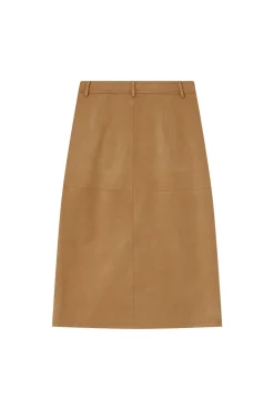 Falda larga midi de ante sintético