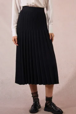Falda larga plisada
