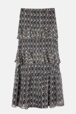 Falda larga volantes estampado