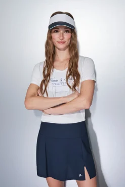 Falda microfibra azul malla interior