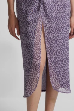 Falda midi abertura estampado ikat