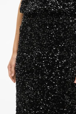 Falda midi con lentejuelas