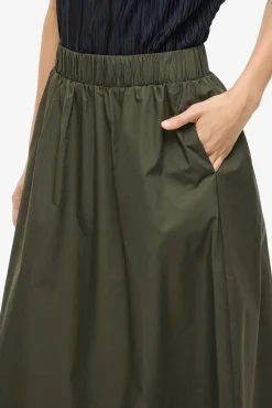 Falda midi de algodón orgánico con viscosa