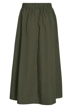 Falda midi de algodón orgánico con viscosa