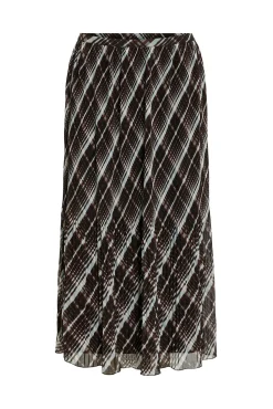 Falda midi de gasa plisada