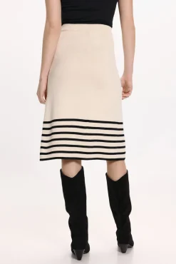 Falda midi de punto con viscosa