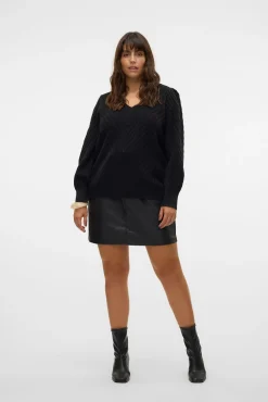 Falda midi encerada talla grande