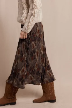 Falda midi estampada