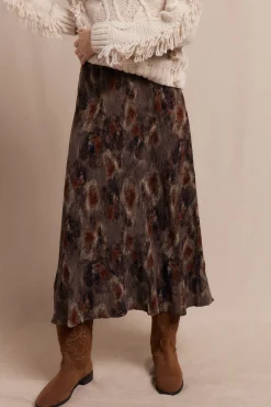 Falda midi estampada