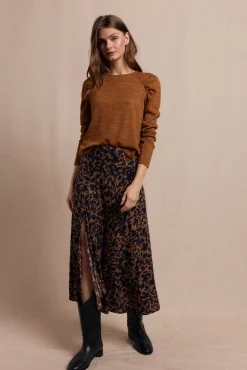 Falda midi estampada