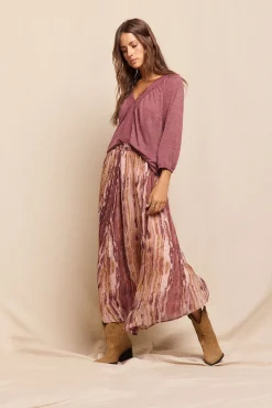 Falda midi estampada