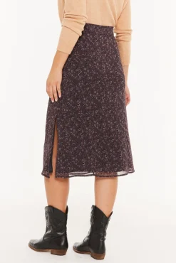 Falda midi estampado floral pequeño