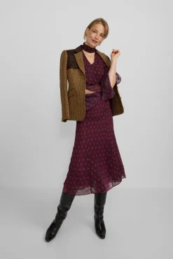 Falda midi estampado motivos