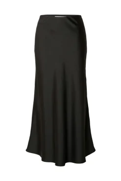 Falda midi fluida confeccionada con materiales reciclados.