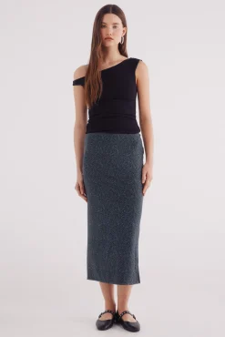 Falda midi gasa estampada