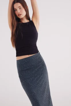 Falda midi gasa estampada