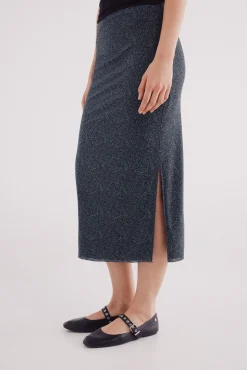 Falda midi gasa estampada