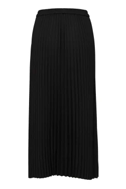 Falda midi plisada con cintura elástica