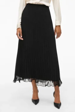 Falda midi plisada de gasa