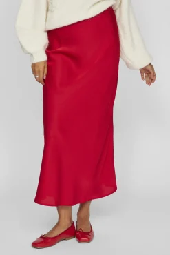 Falda midi satén