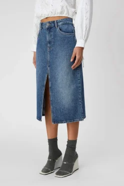 Falda midi vaquera