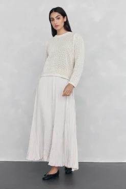 Falda plisada satinada