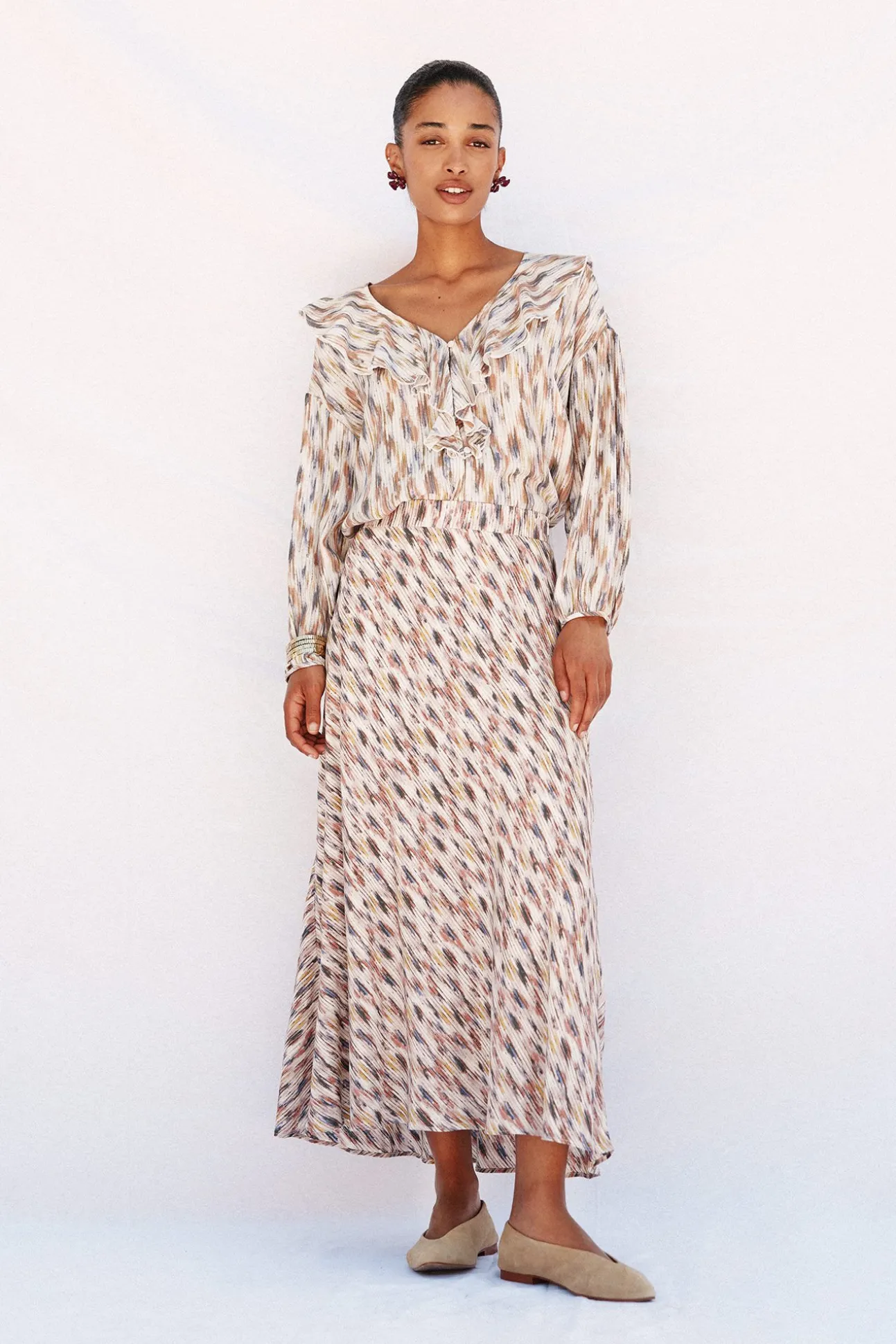 Falda vuelo estampada