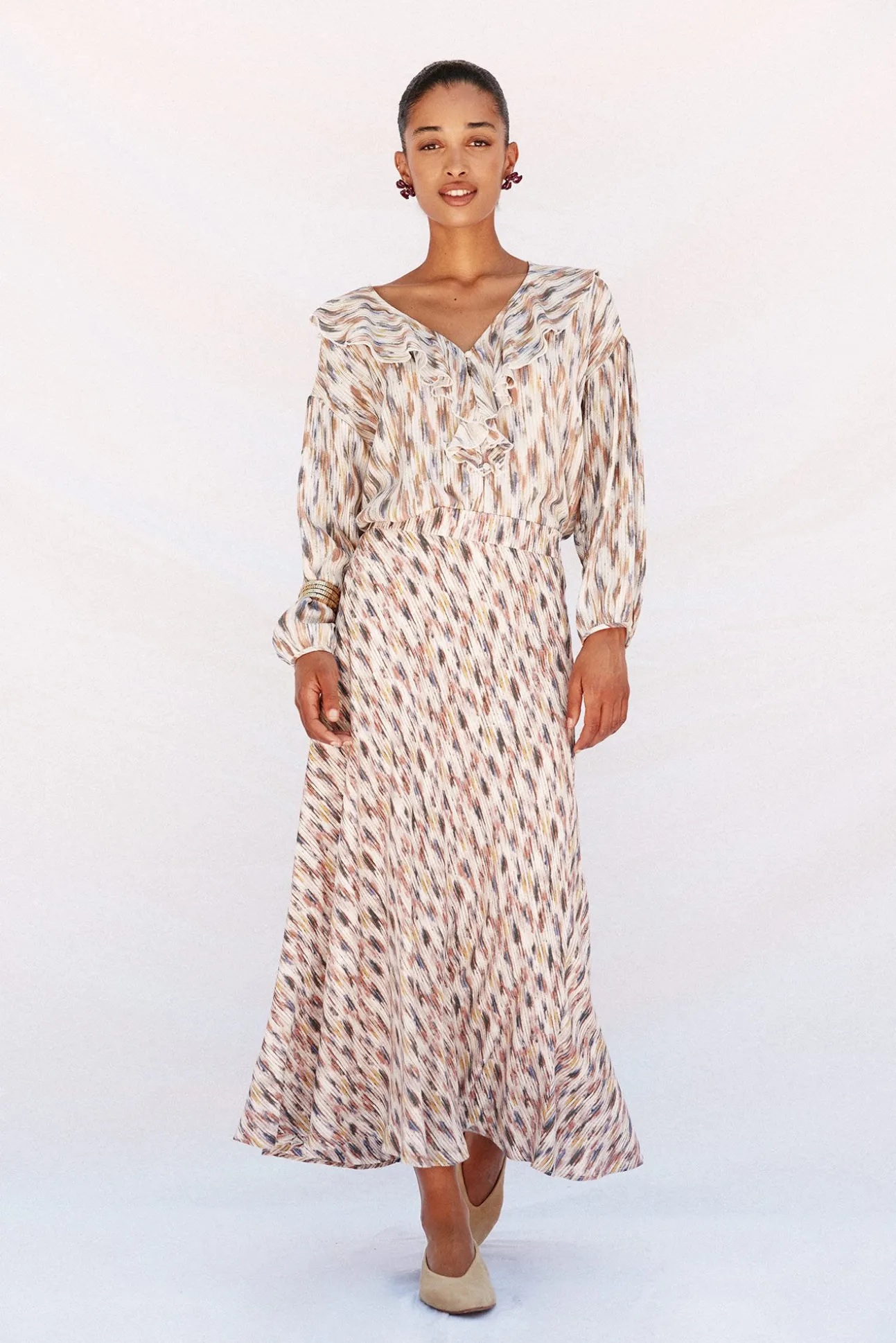 Falda vuelo estampada