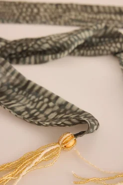 Fular corbatero abalorios