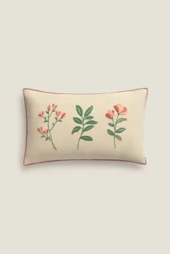 Funda cojín algodón flores