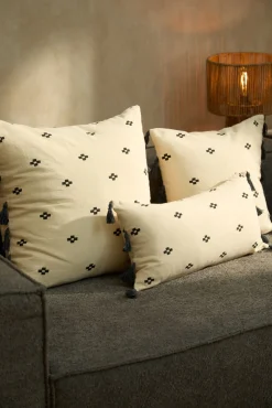 Funda de cojín cuadrada de algodón Kobe