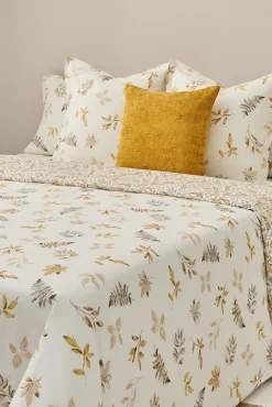 Funda nórdica algodón hojas en rama
