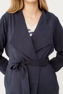 Gabardina larga anudada