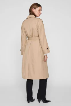 Gabardina larga anudada