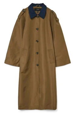 Gabardina larga bicolor