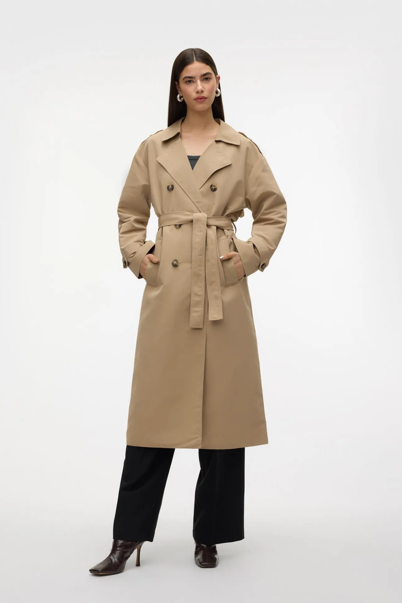 Gabardina larga básica