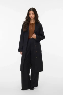 Gabardina larga con cinturón