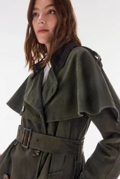 Gabardina larga encerada