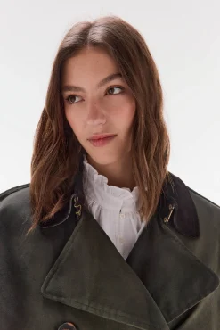 Gabardina larga encerada