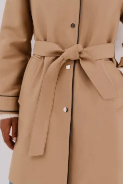 Gabardina satinada capucha desmontable