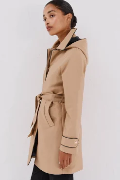 Gabardina satinada capucha desmontable