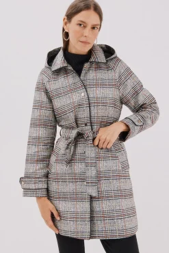 Gabardina satinada capucha desmontable