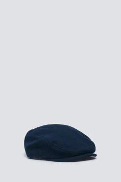 Gorra plana azul mezcla lana