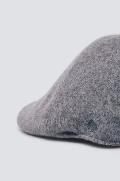 Gorra plana gris mezcla lana
