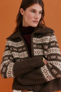 Inola. Cárdigan grecas