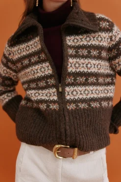 Inola. Cárdigan grecas