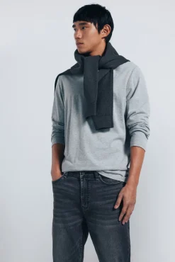 Jeans skinny gris oscuro lavado