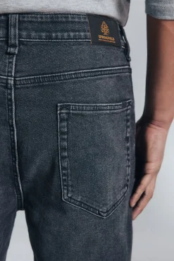 Jeans skinny gris oscuro lavado